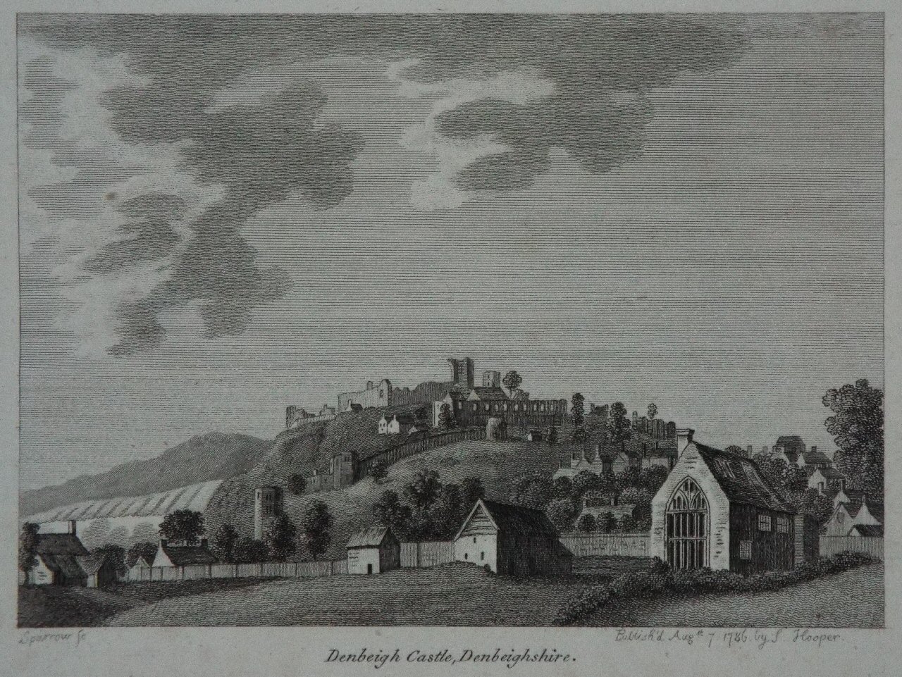 Print - Denbeigh Castle, Denbeighshire. - 